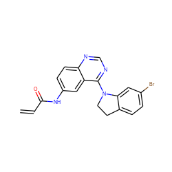 C=CC(=O)Nc1ccc2ncnc(N3CCc4ccc(Br)cc43)c2c1 ZINC000001489756