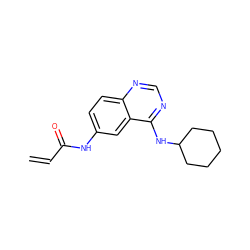 C=CC(=O)Nc1ccc2ncnc(NC3CCCCC3)c2c1 ZINC000103297798