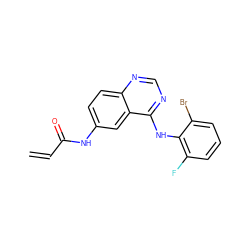 C=CC(=O)Nc1ccc2ncnc(Nc3c(F)cccc3Br)c2c1 ZINC000103297816