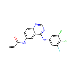 C=CC(=O)Nc1ccc2ncnc(Nc3cc(F)c(Cl)c(Cl)c3)c2c1 ZINC000473121204