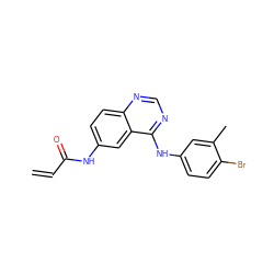 C=CC(=O)Nc1ccc2ncnc(Nc3ccc(Br)c(C)c3)c2c1 ZINC000103297821