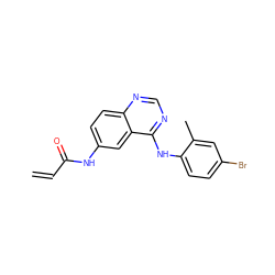 C=CC(=O)Nc1ccc2ncnc(Nc3ccc(Br)cc3C)c2c1 ZINC000103297818