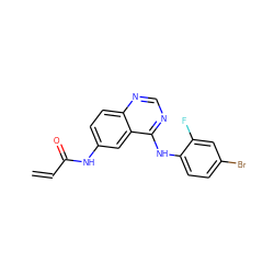 C=CC(=O)Nc1ccc2ncnc(Nc3ccc(Br)cc3F)c2c1 ZINC000103297381