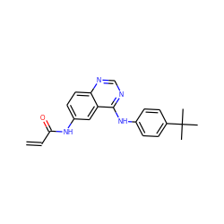 C=CC(=O)Nc1ccc2ncnc(Nc3ccc(C(C)(C)C)cc3)c2c1 ZINC000034490522