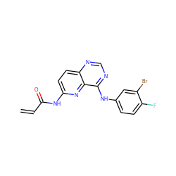 C=CC(=O)Nc1ccc2ncnc(Nc3ccc(F)c(Br)c3)c2n1 ZINC000013797540