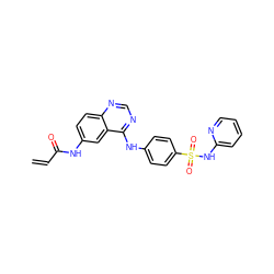 C=CC(=O)Nc1ccc2ncnc(Nc3ccc(S(=O)(=O)Nc4ccccn4)cc3)c2c1 ZINC000103297796