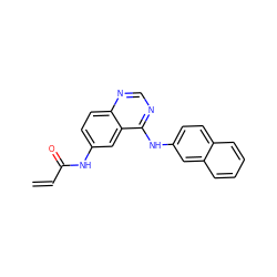 C=CC(=O)Nc1ccc2ncnc(Nc3ccc4ccccc4c3)c2c1 ZINC000034490526