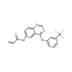 C=CC(=O)Nc1ccc2ncnc(Nc3cccc(C(F)(F)F)c3)c2c1 ZINC000013797516