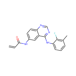 C=CC(=O)Nc1ccc2ncnc(Nc3cccc(C)c3F)c2c1 ZINC000103297823