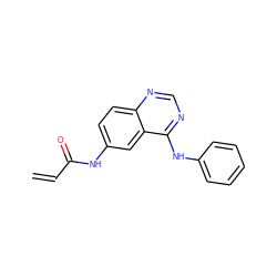 C=CC(=O)Nc1ccc2ncnc(Nc3ccccc3)c2c1 ZINC000038521711