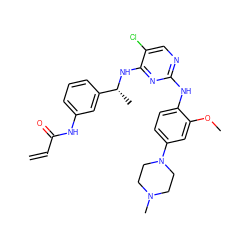 C=CC(=O)Nc1cccc([C@@H](C)Nc2nc(Nc3ccc(N4CCN(C)CC4)cc3OC)ncc2Cl)c1 ZINC000473096048