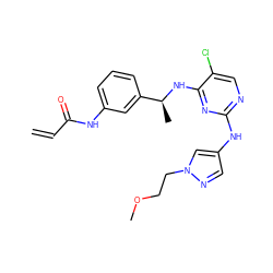 C=CC(=O)Nc1cccc([C@H](C)Nc2nc(Nc3cnn(CCOC)c3)ncc2Cl)c1 ZINC000473086389