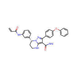 C=CC(=O)Nc1cccc([C@H]2CCNc3c(C(N)=O)c(-c4ccc(Oc5ccccc5)cc4)nn32)c1 ZINC001772577400