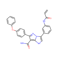 C=CC(=O)Nc1cccc(-c2c[nH]c3c(C(N)=O)c(-c4ccc(Oc5ccccc5)cc4)nn23)c1 ZINC001772597050