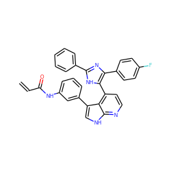 C=CC(=O)Nc1cccc(-c2c[nH]c3nccc(-c4[nH]c(-c5ccccc5)nc4-c4ccc(F)cc4)c23)c1 ZINC001772617784