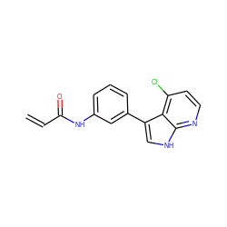 C=CC(=O)Nc1cccc(-c2c[nH]c3nccc(Cl)c23)c1 ZINC001772613384