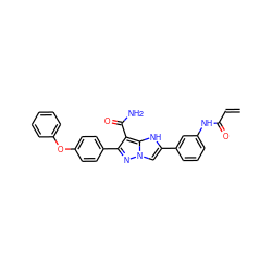 C=CC(=O)Nc1cccc(-c2cn3nc(-c4ccc(Oc5ccccc5)cc4)c(C(N)=O)c3[nH]2)c1 ZINC001772624737