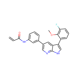 C=CC(=O)Nc1cccc(-c2cnc3[nH]cc(-c4cccc(F)c4OC)c3c2)c1 ZINC000221091360