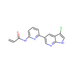 C=CC(=O)Nc1cccc(-c2cnc3[nH]cc(Cl)c3c2)n1 ZINC000221042977