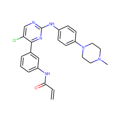 C=CC(=O)Nc1cccc(-c2nc(Nc3ccc(N4CCN(C)CC4)cc3)ncc2Cl)c1 ZINC000167221725