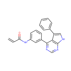 C=CC(=O)Nc1cccc(-c2ncnc3[nH]cc(-c4ccccc4)c23)c1 ZINC000261193314