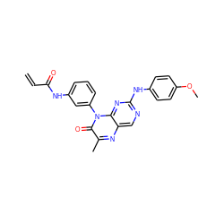 C=CC(=O)Nc1cccc(-n2c(=O)c(C)nc3cnc(Nc4ccc(OC)cc4)nc32)c1 ZINC000096933676