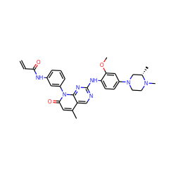 C=CC(=O)Nc1cccc(-n2c(=O)cc(C)c3cnc(Nc4ccc(N5CCN(C)[C@@H](C)C5)cc4OC)nc32)c1 ZINC000221270265