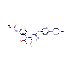 C=CC(=O)Nc1cccc(-n2c(=O)cc(C)c3cnc(Nc4ccc(N5CCN(C)CC5)nc4)nc32)c1 ZINC001772573727