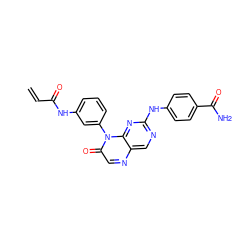 C=CC(=O)Nc1cccc(-n2c(=O)cnc3cnc(Nc4ccc(C(N)=O)cc4)nc32)c1 ZINC000096933672