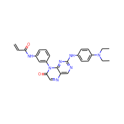 C=CC(=O)Nc1cccc(-n2c(=O)cnc3cnc(Nc4ccc(N(CC)CC)cc4)nc32)c1 ZINC000096933670