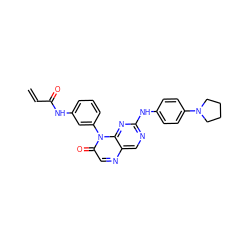 C=CC(=O)Nc1cccc(-n2c(=O)cnc3cnc(Nc4ccc(N5CCCC5)cc4)nc32)c1 ZINC000096933669