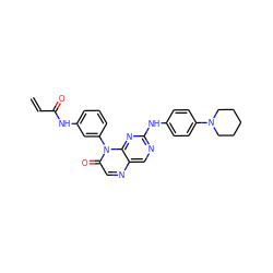 C=CC(=O)Nc1cccc(-n2c(=O)cnc3cnc(Nc4ccc(N5CCCCC5)cc4)nc32)c1 ZINC000096933668