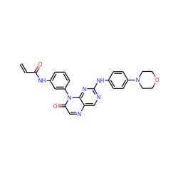 C=CC(=O)Nc1cccc(-n2c(=O)cnc3cnc(Nc4ccc(N5CCOCC5)cc4)nc32)c1 ZINC000096933665