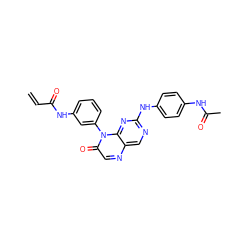 C=CC(=O)Nc1cccc(-n2c(=O)cnc3cnc(Nc4ccc(NC(C)=O)cc4)nc32)c1 ZINC000096933671