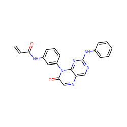 C=CC(=O)Nc1cccc(-n2c(=O)cnc3cnc(Nc4ccccc4)nc32)c1 ZINC000096933693