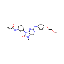 C=CC(=O)Nc1cccc(-n2c(=O)n(C)c3cnc(Nc4ccc(OCCOC)cc4)nc32)c1 ZINC000212115898