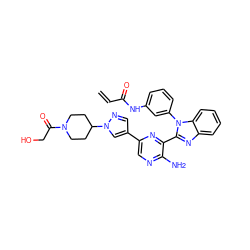 C=CC(=O)Nc1cccc(-n2c(-c3nc(-c4cnn(C5CCN(C(=O)CO)CC5)c4)cnc3N)nc3ccccc32)c1 ZINC000653882181