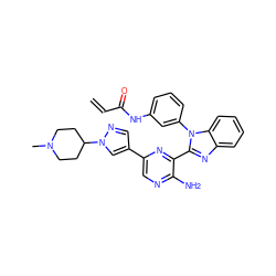 C=CC(=O)Nc1cccc(-n2c(-c3nc(-c4cnn(C5CCN(C)CC5)c4)cnc3N)nc3ccccc32)c1 ZINC000653890282