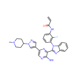 C=CC(=O)Nc1cccc(-n2c(-c3nc(-c4cnn(C5CCN(C)CC5)c4)cnc3N)nc3ccccc32)c1F ZINC000653890198