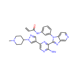 C=CC(=O)Nc1cccc(-n2c(-c3nc(-c4cnn(C5CCN(C)CC5)c4)cnc3N)nc3cnccc32)c1 ZINC000653865354