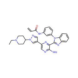 C=CC(=O)Nc1cccc(-n2c(-c3nc(-c4cnn(C5CCN(CC)CC5)c4)cnc3N)nc3ccccc32)c1 ZINC000653897494