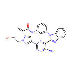 C=CC(=O)Nc1cccc(-n2c(-c3nc(-c4cnn(CCO)c4)cnc3N)nc3ccccc32)c1 ZINC000653897417