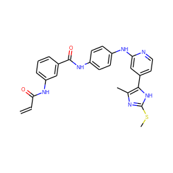 C=CC(=O)Nc1cccc(C(=O)Nc2ccc(Nc3cc(-c4[nH]c(SC)nc4C)ccn3)cc2)c1 ZINC001772657707