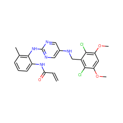 C=CC(=O)Nc1cccc(C)c1Nc1ncc(NCc2c(Cl)c(OC)cc(OC)c2Cl)cn1 ZINC001772625240