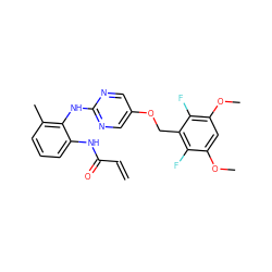 C=CC(=O)Nc1cccc(C)c1Nc1ncc(OCc2c(F)c(OC)cc(OC)c2F)cn1 ZINC001772615485