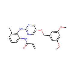 C=CC(=O)Nc1cccc(C)c1Nc1ncc(OCc2cc(OC)cc(OC)c2)cn1 ZINC001772639660