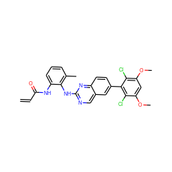 C=CC(=O)Nc1cccc(C)c1Nc1ncc2cc(-c3c(Cl)c(OC)cc(OC)c3Cl)ccc2n1 ZINC000210903069