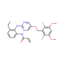 C=CC(=O)Nc1cccc(CC)c1Nc1ncc(OCc2c(Cl)c(OC)cc(OC)c2Cl)cn1 ZINC001772587722