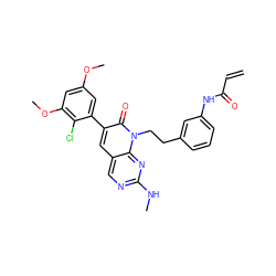 C=CC(=O)Nc1cccc(CCn2c(=O)c(-c3cc(OC)cc(OC)c3Cl)cc3cnc(NC)nc32)c1 ZINC000220333616