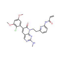 C=CC(=O)Nc1cccc(CCn2c(=O)c(-c3cc(OC)cc(OC)c3Cl)cc3cnc(NC)nc32)n1 ZINC001772625612